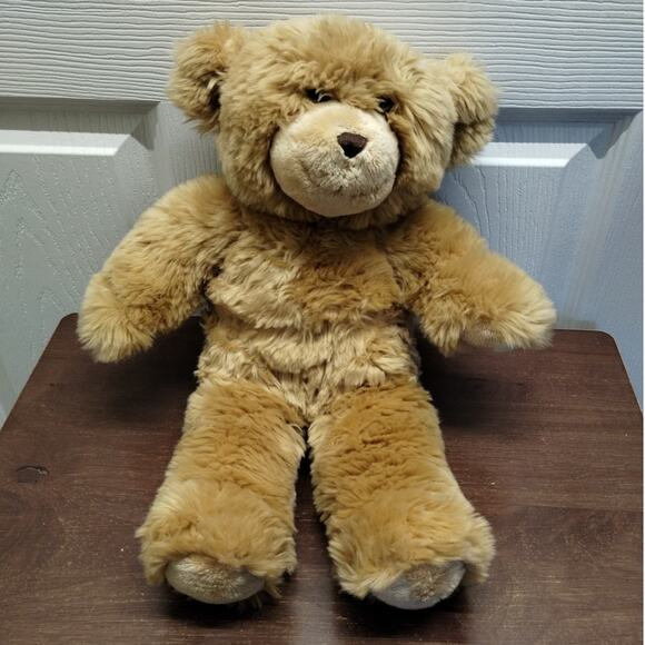 Build A Bear BABW Retired Vintage Tan Shaggy Furry Fuzzy Teddy Bear Brown Nose - Picture 1 of 8